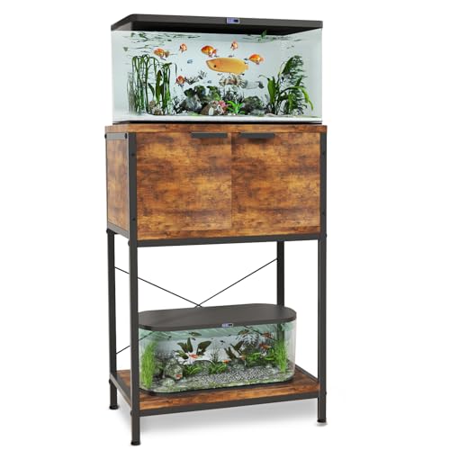 5-10 Gallon Fish Tank Stand, Aquarium Stand with Cabinet Storage for Aquarium Stand, Cabinet for Fish Tank Accessories Storage, Heavy Duty Tank Stand for Home Office Turtle Reptile Tank Stand - color: Brown