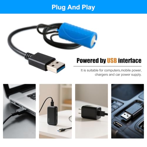 DaToo USB Mini Aquarium Air Pump Ultra Quiet Fish Tank Air Pump with Black Hanging Clasp Portable Aquarium Oxygen Aerator Pump Includes Fish Tank Airline Tubing and Air Stone(1W/2W/3W) - size: 2W