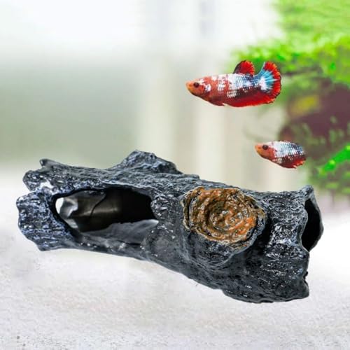 Hollow Tree Trunk Ornament PVC House Cave Decorative Aquarium Shrimp Hide Creative Simulation Fish(Style A)