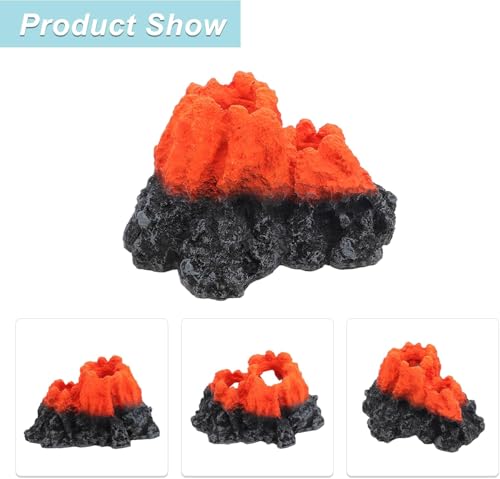 Aquarium Decorations Cave Fish Tank Accessories Volcano Decor (Small)