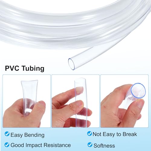 PATIKIL PVC Tubing 5/7" ID x 4/5" OD (18 mm x 20 mm) 5 Ft / 1.5 Meter, Flexible Clear Vinyl Tubing Water Hose Tube for Reverse Osmosis Systems Water Filters, Clear - size: 5/7" x 4/5" x 5 Ft