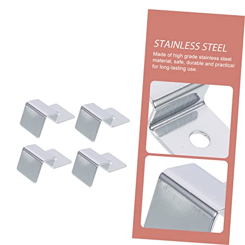 FRCOLOR 4pcs Stainless Steel Aquarium Lid Support Clips for Fish Tank Glass Practical Accessories for Securely Holding Aquarium Lids for Various Tank Types