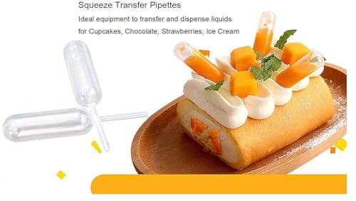300 Pieces 4ml Cupcake Pipettes, Food Grade Plastic Disposable Pipettes Mini Liquid Injector (300-A) - color: 300-A