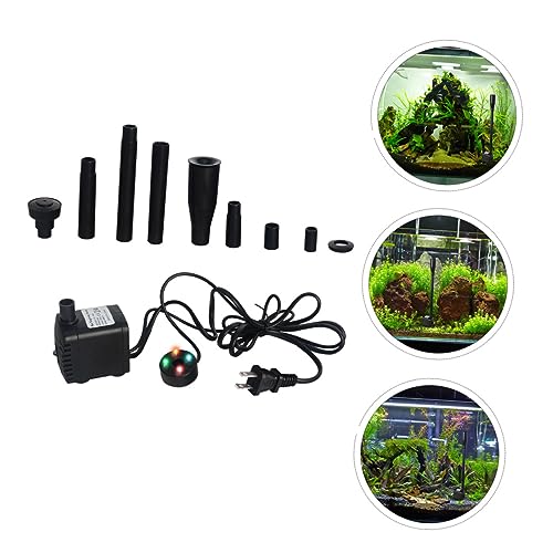 Toddmomy 2 Sets Submersible Pump with LED Lights Flow for Fish Tank Outdoor Fountain Miniature Pump Silent Design US Plug Voltage