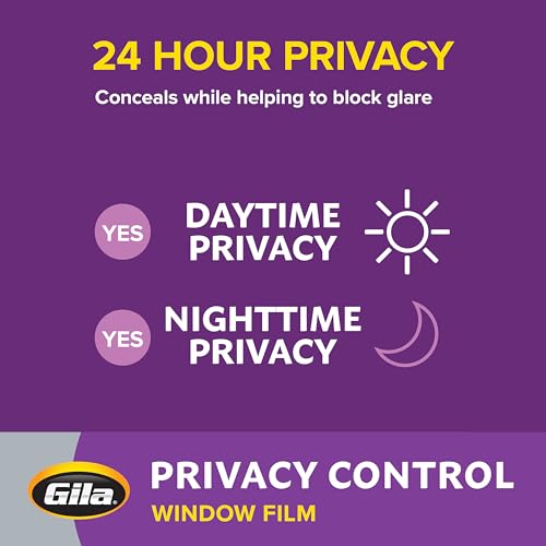 Gila Privacy Control Frosted Adhesive Window Film, 4ft x 100ft