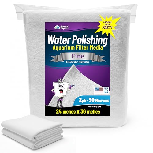 Aquatic Experts Aquarium Polishing Filter Pad, Water Polishing Pad for Aquarium Filters, Filter Floss for Fish Tank Filters, (50 Micron, 24" x 36" - 2 Pack) - size: 24" x 36 - 2 pack