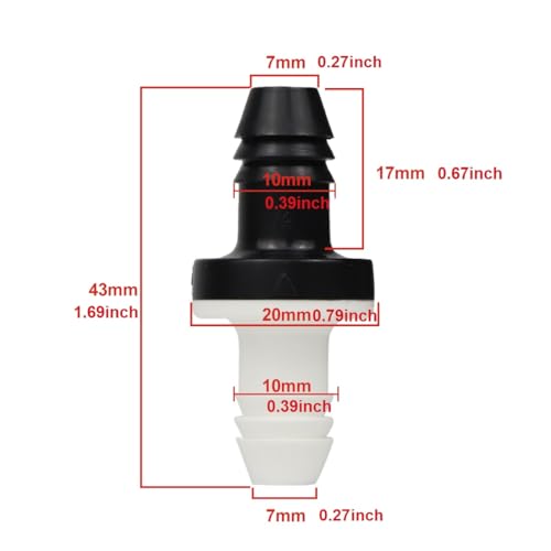 3/8" 10mm Inline vacuum Barbed Check Valve,1Pcs/ 2Pcs /5Pcs ABS One Way Water Non-Return Breather Check Valve for Fuel Gas Liquid Air - color: 2