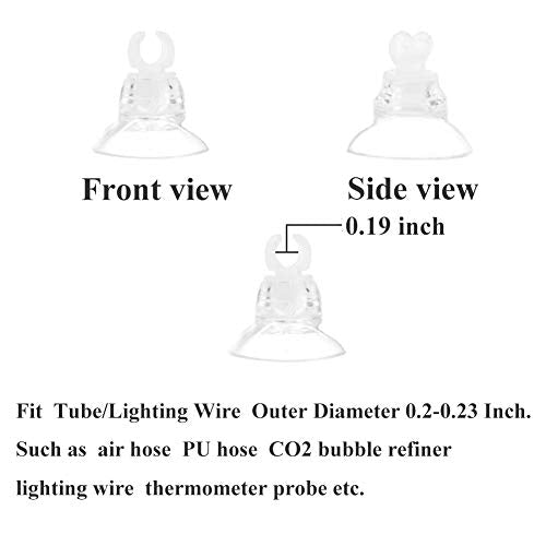 Aquarium Suction Cup Clips Air Tube Holders for Fish Tank,10 Pieces, Fit Tube/Lighting Wire Outer Diameter 0.2-0.23 Inch.