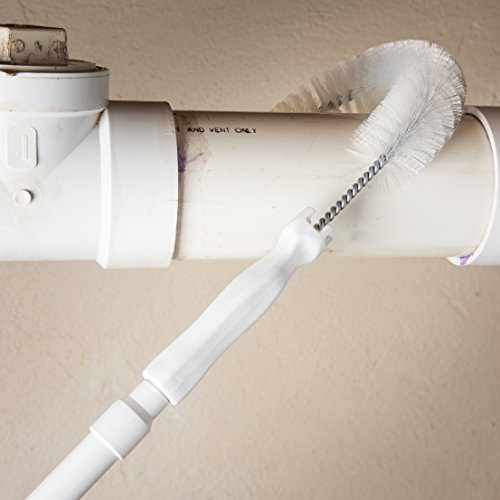 SPARTA Plastic Hook Dusting Brush, Clean-In-Place, Galvanized Wire with Threaded Hole for Dusting Surface of Curved Drains and Pipes, 11.5 Inch Length, White, (Pack of 12) - color: White