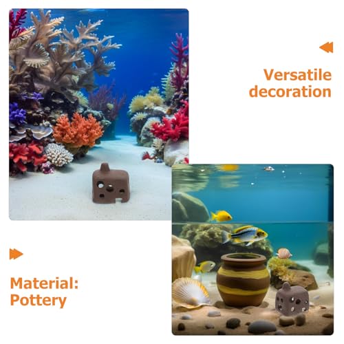 COHEALI 3pcs Irregular Porous Ceramic Fish Tank Shelter Cave for Aquarium Shrimp Breeding Hideout Small Fish Tank Landscape Decoration