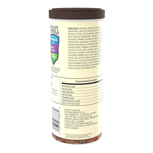 TetraMin® Tropical Flakes Nutritionally Balanced Diet for Tropical Aquarium Fish, Fish Food for Tropical Fish, 8.81 Ounces - size: 8.81 Ounce (Pack of 1)
