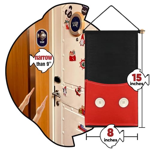 RUNROLE 8 Inch Narrow Fish Extender to Right Fit the Cabin Door - 1, 2, 3, 4 Pocket Hanging Storage Organizer, Easily Customize, 2026 & 2027 FE for Gift Exchanges and Pixie Dust, Cruise Essentials - size: 1 Pocket