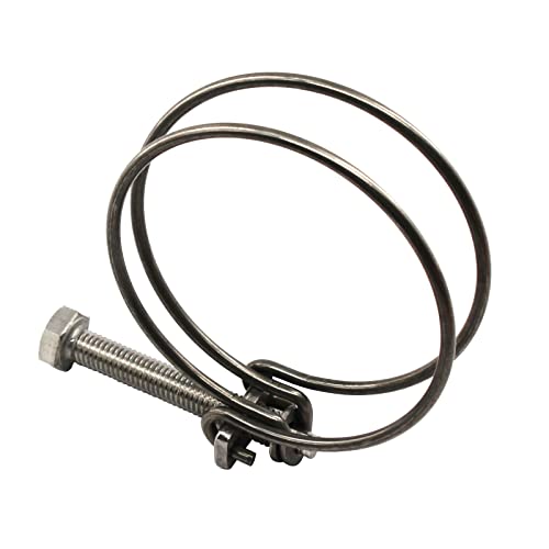 (6 Pieces) 36-40mm Double Wire Hose Clamp Pipe Tube Clamps 304 Stainless Steel Hose Clips - color: 36-40