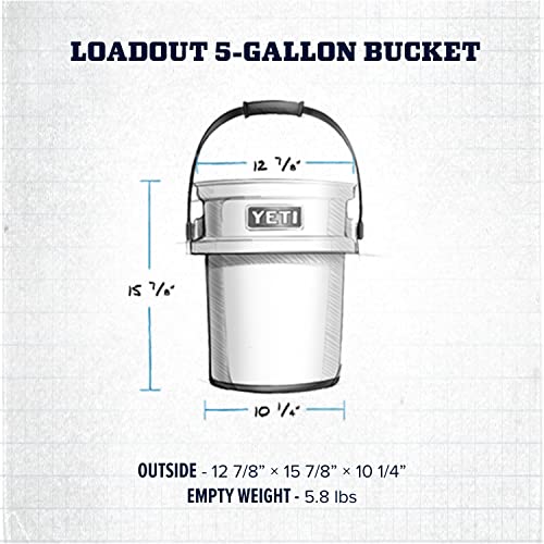 YETI Loadout 5-Gallon Bucket, Impact Resistant Fishing/Utility Bucket - color: Seafoam