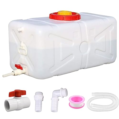 20 Gallon Portable Water Tank with Spigot&Hose, Water Storage Container for Camping, RV, Truck, Emergency Preparedness（Thickening） - color: 21 Gallon