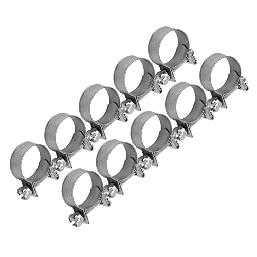 10pcs Stainless Steel Hose Clamps – Adjustable 6-20mm Fuel Line Pipe Clips for Air, Water, Silicone & Fuel Hoses (16-18Mm) - size: 16-18Mm