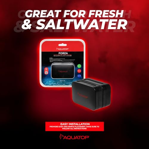 Aquatop Forza Floating Glass Cleaning Magnet 3.35 x 2.09 x 1.57 in – Ideal for 5/16-3/8 in Glass Thickness, Easy Aquarium Maintenance, MGC-08 - size: 3/8" Glass