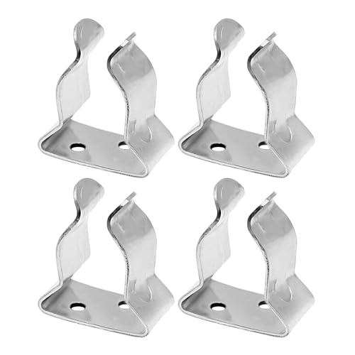 Saihisday Stainless Steel Boat Hook Spring Clamp Holder Spring Clip Silver Bracket Clip for for Boat Hook, Boat Pole, Gaff, Fishing Rod, Oar, Paddle, Brooms - size: Big