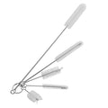 FDIT 5 Pcs Stainless Steel White Aquarium Cleaning Brush,Fish Tube Washing Brush Cleaner Clean Tool Set