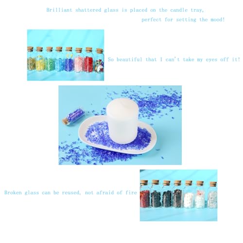 Dark Blue Broken Glass Chips,2-4mm Crystals Sparkle Crushed,for Resin Craft/Vase Fish Tank/Candle Base Filling Sparkling Stone,Or Garden Floor Wall Colorful Decoration Pieces(100g) - color: dark blue