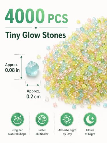 4000pcs Glow-in-the-Dark Fish Stones for Outdoor Garden & Aquarium Decor for Pathways, Weddings, Christmas, and Nighttime Landscaping, Garden Pathway Decor