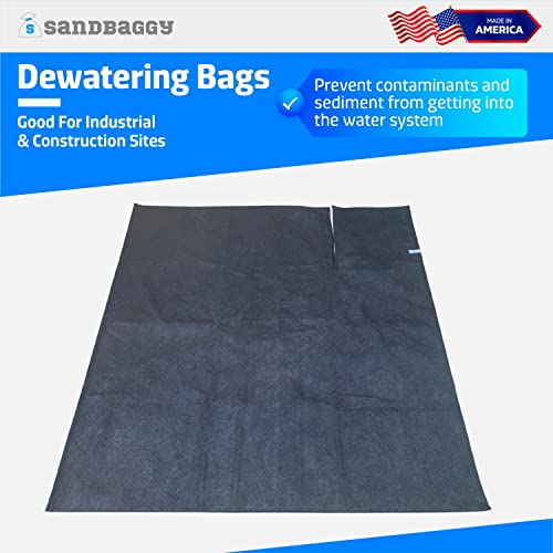 Sandbaggy Dewatering Bags - Made in America - Filters Sediment, Silt, Oil, Sludge - Use for Construction Sites, Dredging - Material: Non Woven Geotextile Fabric (5 ft x 7 ft, 10) - size: 5 ft x 7 ft