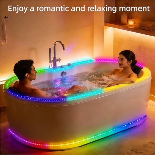 12V RGB+IC Dream Color Chasing Aquarium LED Strip Lights, 10.5FT APP & Remote Control IP68 Fully Waterproof Fish Tank Led Strip Light for RV, Marine, Deck Patio, Pool, Pond, Balcony - size: 10.5FT