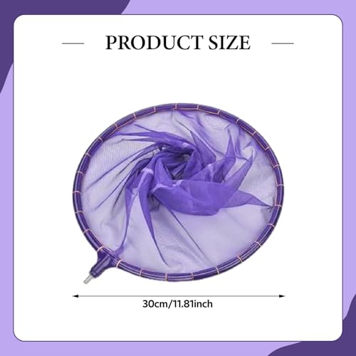 kowaku Fishing Net Mesh Outdoor Soft Catching Hiking Easy Storage Removable Fast Boat Folding Freshwater Fishing Landing Net - color: Purple S
