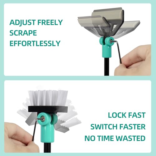 Aquarium Algae Scraper Cleaner with 5 Stainless Steel Blades – Fish Tank Glass Cleaning Brush for Easy Tank Maintenance