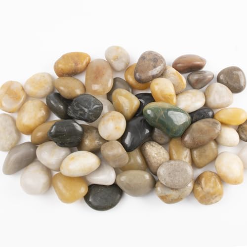 40lbs 0.5-1 Inch River Rocks, Decorative Mixed Pebbles for Garden Landscaping, Indoor Plants, Fish Tanks, Vases, and Succulents – Ideal for Home Decoration and Outdoor Gardens (Mixed, Weight: 40 LB) - color: Mixed, size: Weight: 40 LB