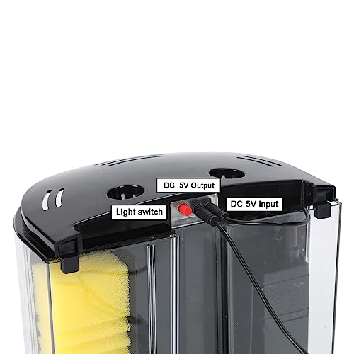AQUANEAT Fish Tank, 1.2 Gallon Aquarium, Small Betta Fish Tank Starter Kit with LED Light and Water Filter Pump, Round