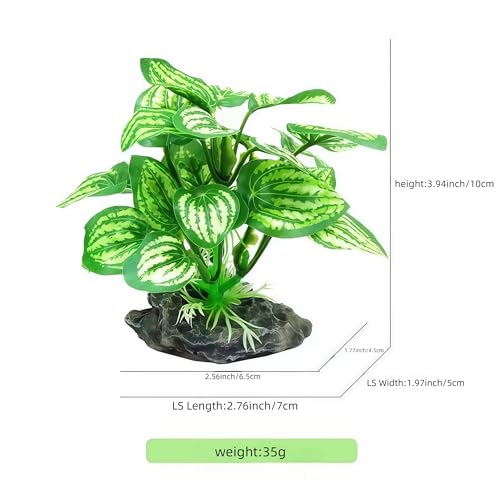 JGbaby Artificial Aquarium Plants,Fish Tank Decorations Betta Leaf Hammock 4in Realistic Silk & Plastic Plants, Hideout Decor for Betta. Goldfish,Reptiles,Small Tanks (Green Type-C) - color: Green Type-c, size: 4 inches