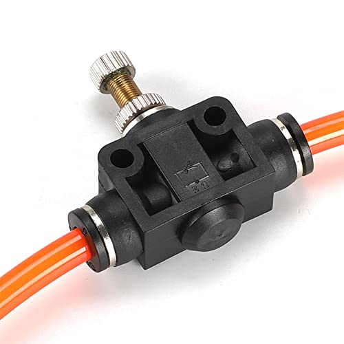 5PCS 1/4” OD Pneumatic Air Flow Control Valve, Union Straight in-Line Speed Controller Fitting 1/4 Inch Tube OD x 1/4 Inch Tube OD - size: 1/4" OD