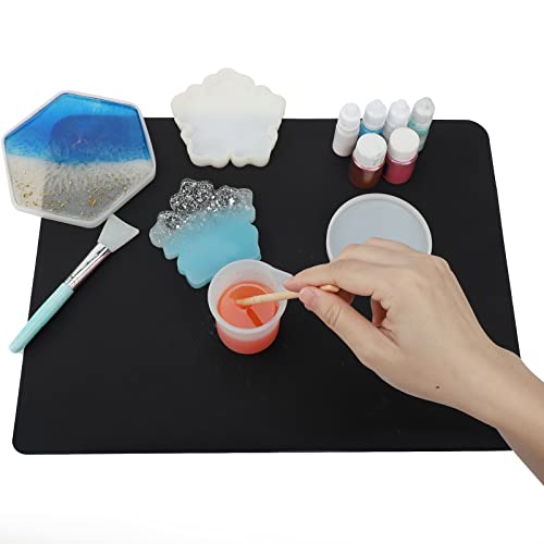 Gartful 2 Pack Silicone Crafting Mats, 15.7" x 11.8" Silicone Mat for Crafts, Large Heat Resistant Sheet for Jewelry Casting, Epoxy Resin, Painting, Counter Table Protector, Placemat, Nonstick, Black - color: Black, size: 2pcs - 15.7 x 11.8 inches