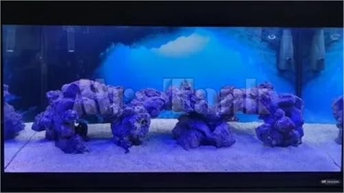 Fish Tank Background 3D Effect Aquarium Background Sticker Static Cling Film Fish Tank(48x20 inch) - size: 48x20 inch