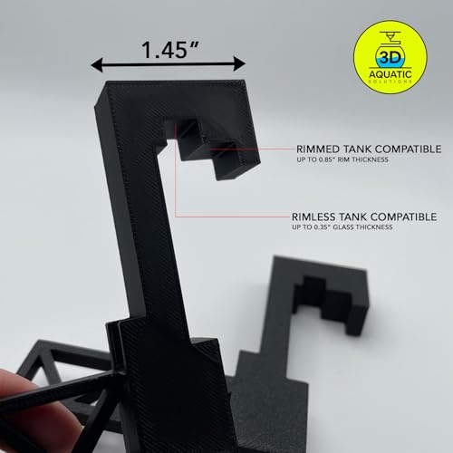 Inverted Betta Tank Holder Kit, 360-Degree Panoramic View for Betta Fish, Expands Swimming Space, Aquarium Inverted Holder, Made in Canada (Black, Large) - size: Large Kit
