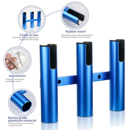 Aluminum Fishing Boat Rod Holder,3/4 Link Tube Aluminum Rod Rack, Suit Boats & Yacht ,Silver