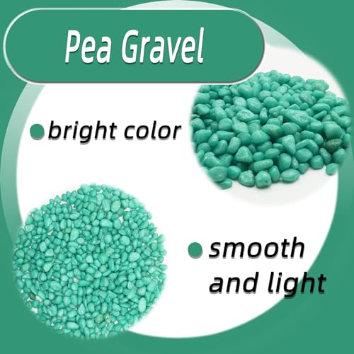Green Pebbles for Crafts, 0.9 Pound Natural Polished Aquarium Gravel, Decorative Pebbles for Indoor Plants, Turtle Tank, Vase, Succulents Cactus, Garden Landscaping - color: Green