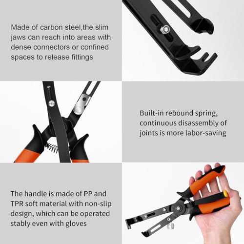 Push to Connect Fittings Air Line Removal Tool for 1/4”, 5/16” (6mm, 8mm) Push-fit Pneumatic Connector Air Line Pliers Disconnect Tool