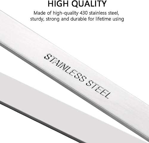 2 Pieces Fish Bone Tweezers, Stainless Steel Flat and Slant Tweezers Pliers Remover Tool (4.6")
