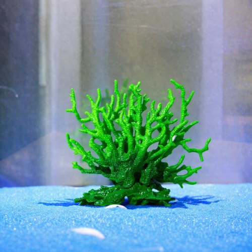 Artificial Coral Aquarium Ornament - PVC Fish Tank Decor for Aquascaping (5.9x5.12x2.17 Inch) - Green Gradient - color: Green Gradient