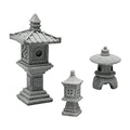 Saihisday 3PCS Mini Pagoda Garden Statue, Miniature Japanese Style Pagoda Lantern, Outdoor Fairy Garden Decor for Micro Landscape Yard Aquarium Bonsai Zen Garden Decoration - size: Circle Pagoda Statue