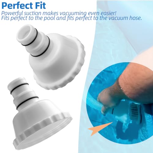 Vacuum Adapter RP/RX Skimmer Attachment Replacement for Summer Waves Above Ground Pools Parts, Skimmer Vacuum Adapter for 1.5" & 1.25" Hose Connection (Pack of 2)