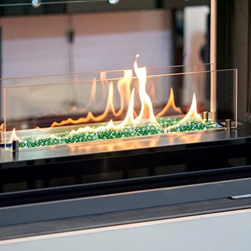 Stanbroil 10-Pound Fire Glass Beads - 1/2 inch Luster Fire Glass Drops for Fireplace Fire Pit | Gas Log Sets | Landscaping | Fish Tank, Emerald Green Luster - color: Emerald Green Luster
