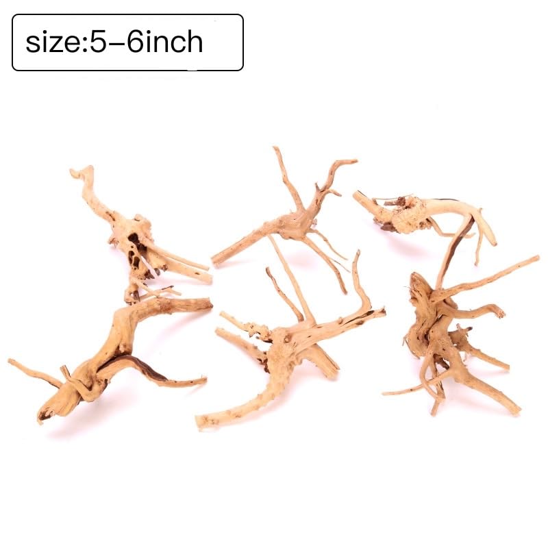 8pcs Natural Small Spiderwood Driftwood for Aquarium Decor Aquarium Driftwood Freshwater Reptile Driftwood Aquarium spiderwood (spiderwood 5-6inch 8pcs)