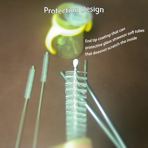 14-inch Straw Cleaner Brush Extra Long，Straw Brush Extra Long with 304 Stainless Steel and Nylon Bristles Straw Brush for Baby Bottles, Glass/Silicone Straws or Hummingbird Feeders.