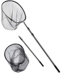 Large Fishing Net Saltwater Rubber Fishing Net Kayak Fishing Landing Net with Telescoping Handle Freshwater Fish Nets with Long Handle Extends 90-120inch