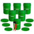 ePackageSupply 5 Gallon Plastic Bucket with Airtight Lid | Food Grade Bucket | BPA-Free | Heavy Duty 90 Mil All Purpose Pail | One 12" Rubber Mallet & One Lid Opener Included | 6 Pack - color: Green, size: 6 Packs