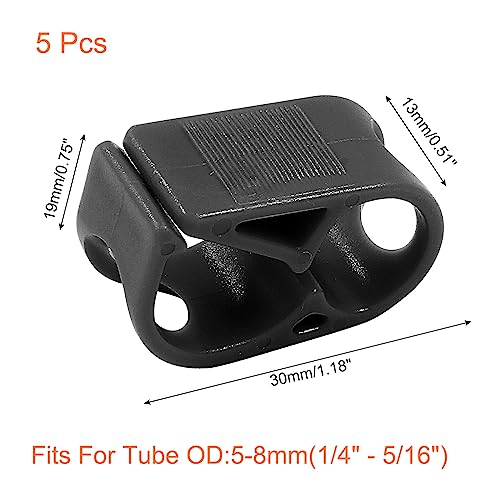 5 Pcs 1/4" - 5/16" Tube O.D. Plastic Tubing Clamps, Adjustable Tube Clamp Shut Off Hose Clamp, Laboratory Pinch Valve Flow Control Hose Clamp (Black) - color: Black, size: 1/4" - 5/16"