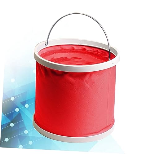 Gatuida Portable Folding Water Bucket Collapsible Container for Camping Hiking Fishing and Outdoor Activities Red - color: Red